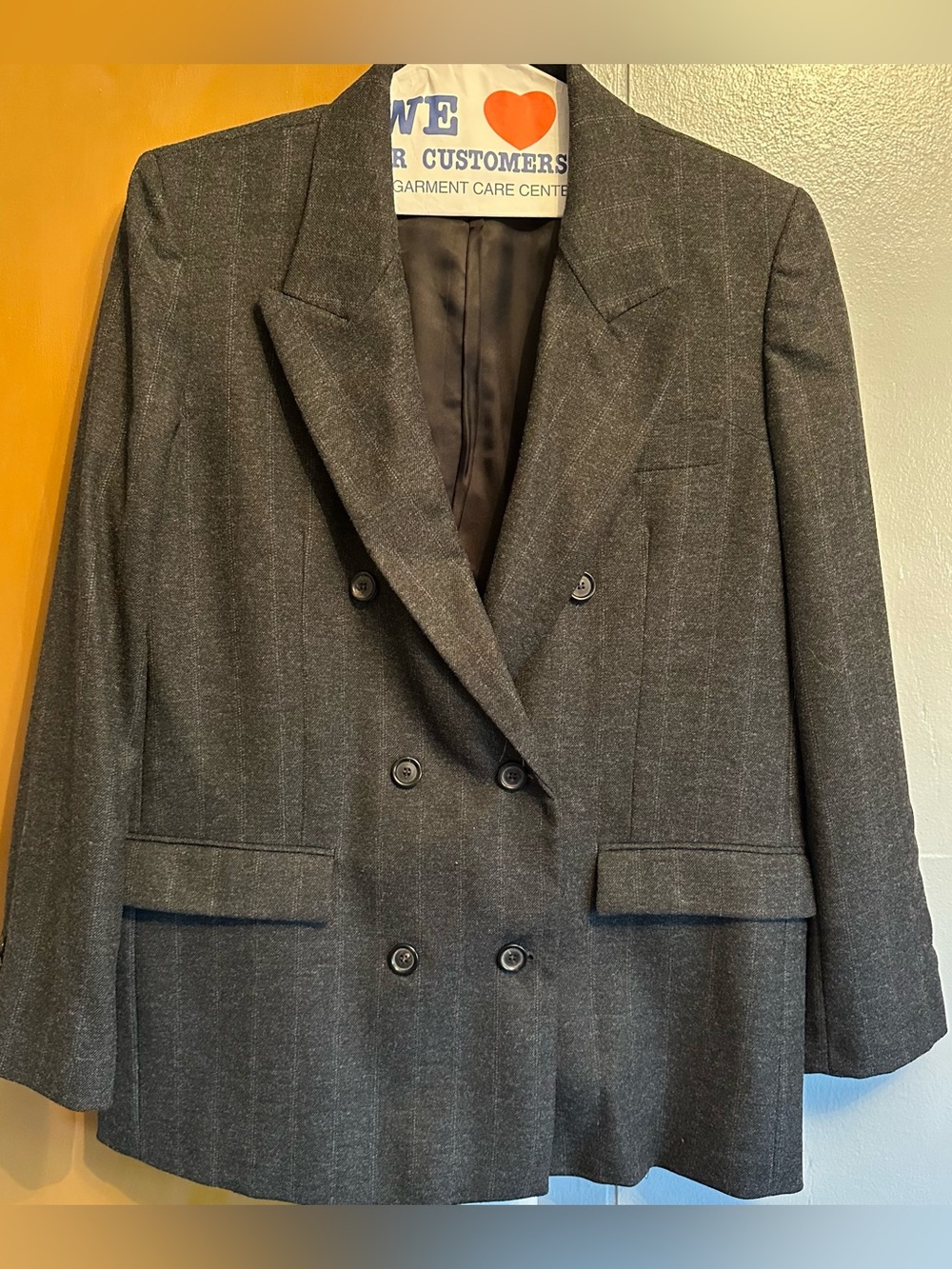 Zara Dark Gray Double-Breasted Blazer